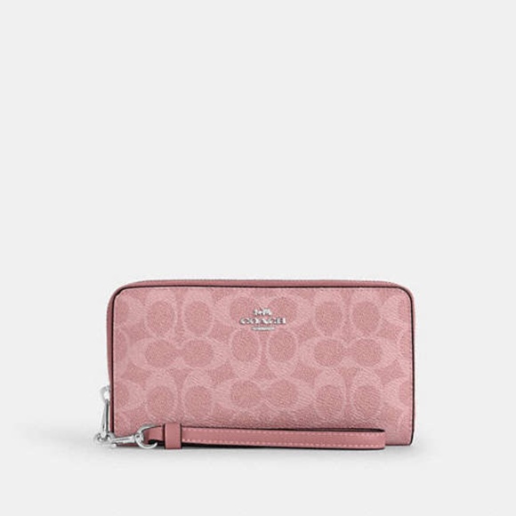 Long Zip Around Wallet In Signature Canvas - Picture 1 of 3